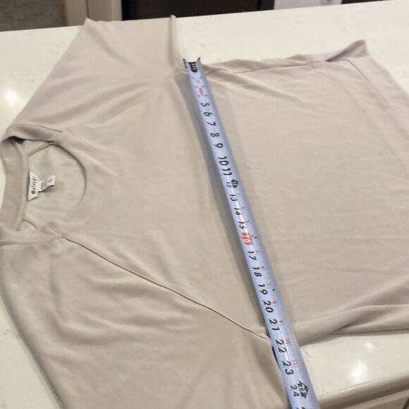 Athleta Seasoft Taupe Grey Buttery Boxy Crew Sweater XL l - Picture 4 of 7